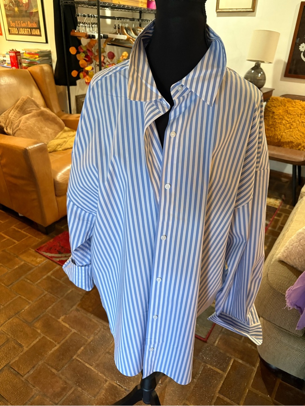 Blue & White Stripe women’s top